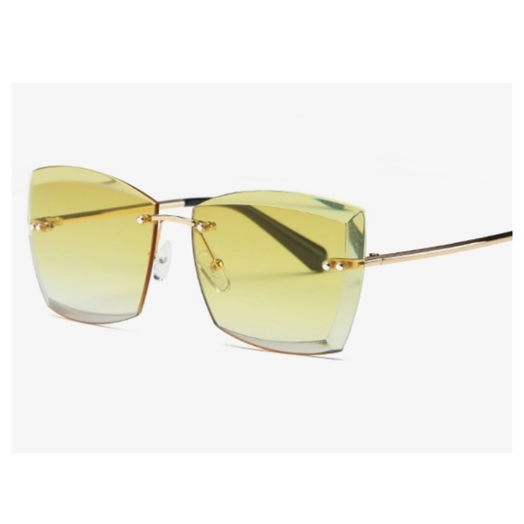 Accessories - (LAST 1)⚘Yellow Square Rimless Sunglasses